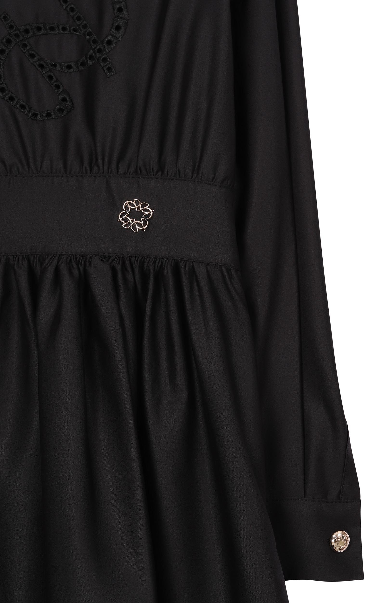 Хлопковое платье ELIE SAAB JUNIOR черного цвета по цене 96200 руб., арт. EFAB127 MX/TS0724RIC06, фото 3 Хлопковое платье ELIE SAAB JUNIOR, арт. EFAB127 MX/TS0724RIC06, фото 3