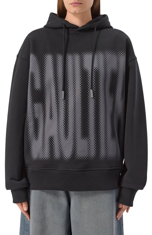 Хлопковое худи Jean Paul Gaultier 25/03-W-T0299/J003 Чёрный  25/03-W-T0299/J003 Фото 3