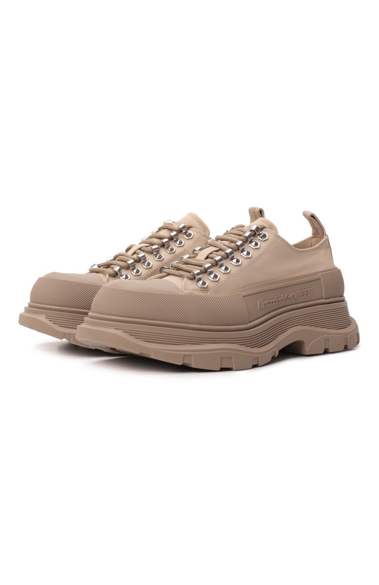 Мужские текстильные ботинки tread slick ALEXANDER MCQUEEN бежевого цвета, арт. 735817W4MV1 7732 | Фото 1 (Подошва: Массивная; Материал внутренний: Натуральная кожа; Материал внешний: Текстиль; Каблук высота: Высокий; Материал утеплителя: Без утеплителя; Мужское Кросс-КТ: Хайкеры-обувь)