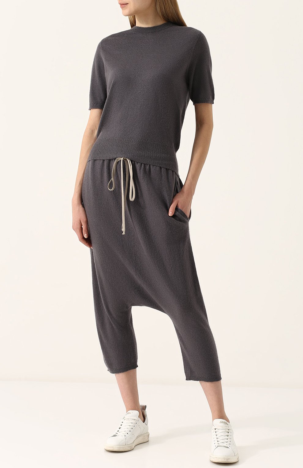 Кашемировые брюки с заниженной линией шага RICK OWENS, арт. RP18S8616/WSB, фото 2