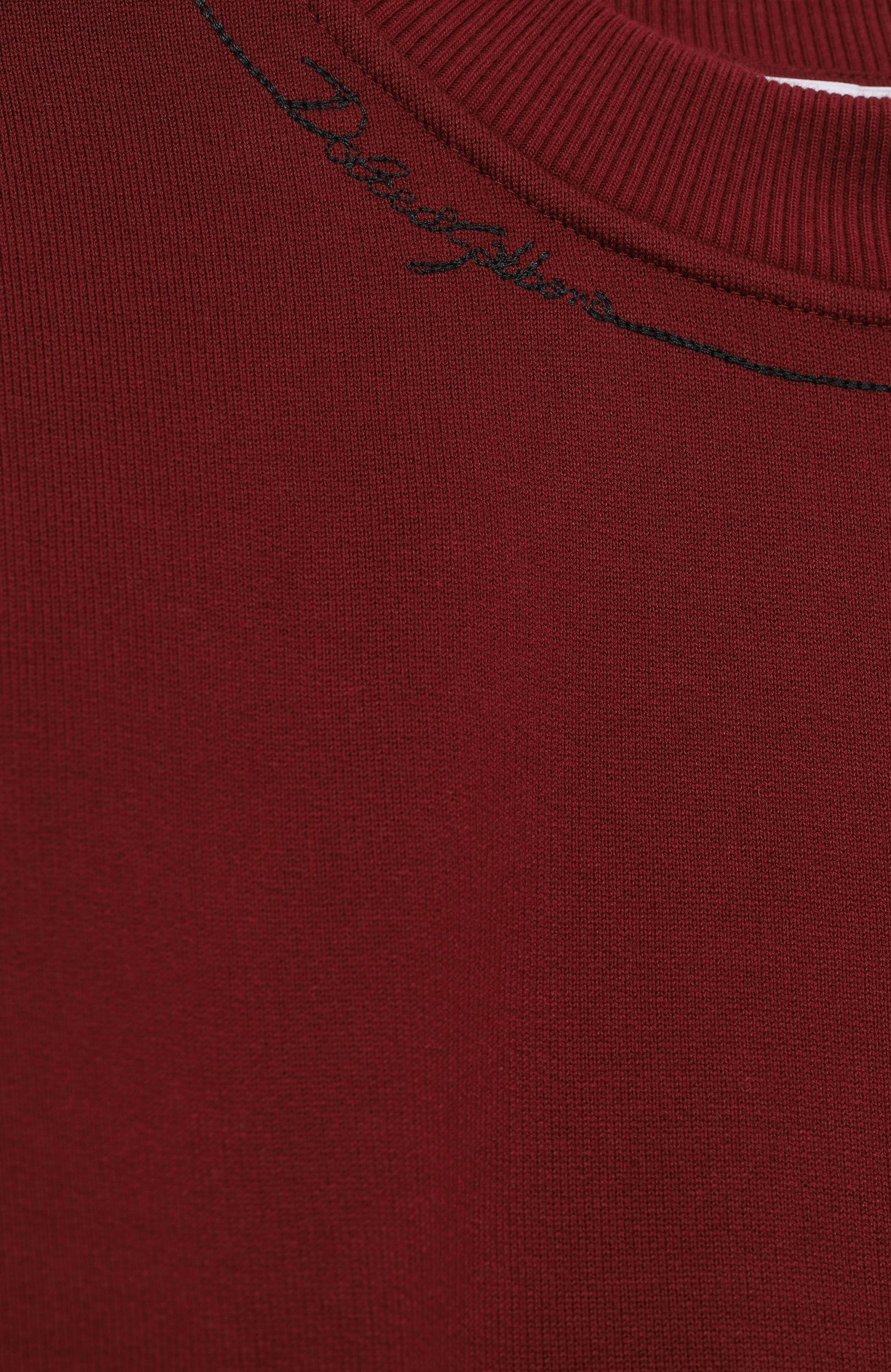 Хлопковый свитшот DOLCE & GABBANA бордового цвета по цене 32050 руб., арт. L4JWKD/G7QK0_001, фото 3 Хлопковый свитшот DOLCE & GABBANA, арт. L4JWKD/G7QK0_001, фото 3